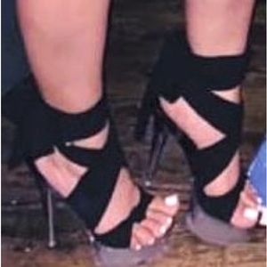 Black lace up heels.